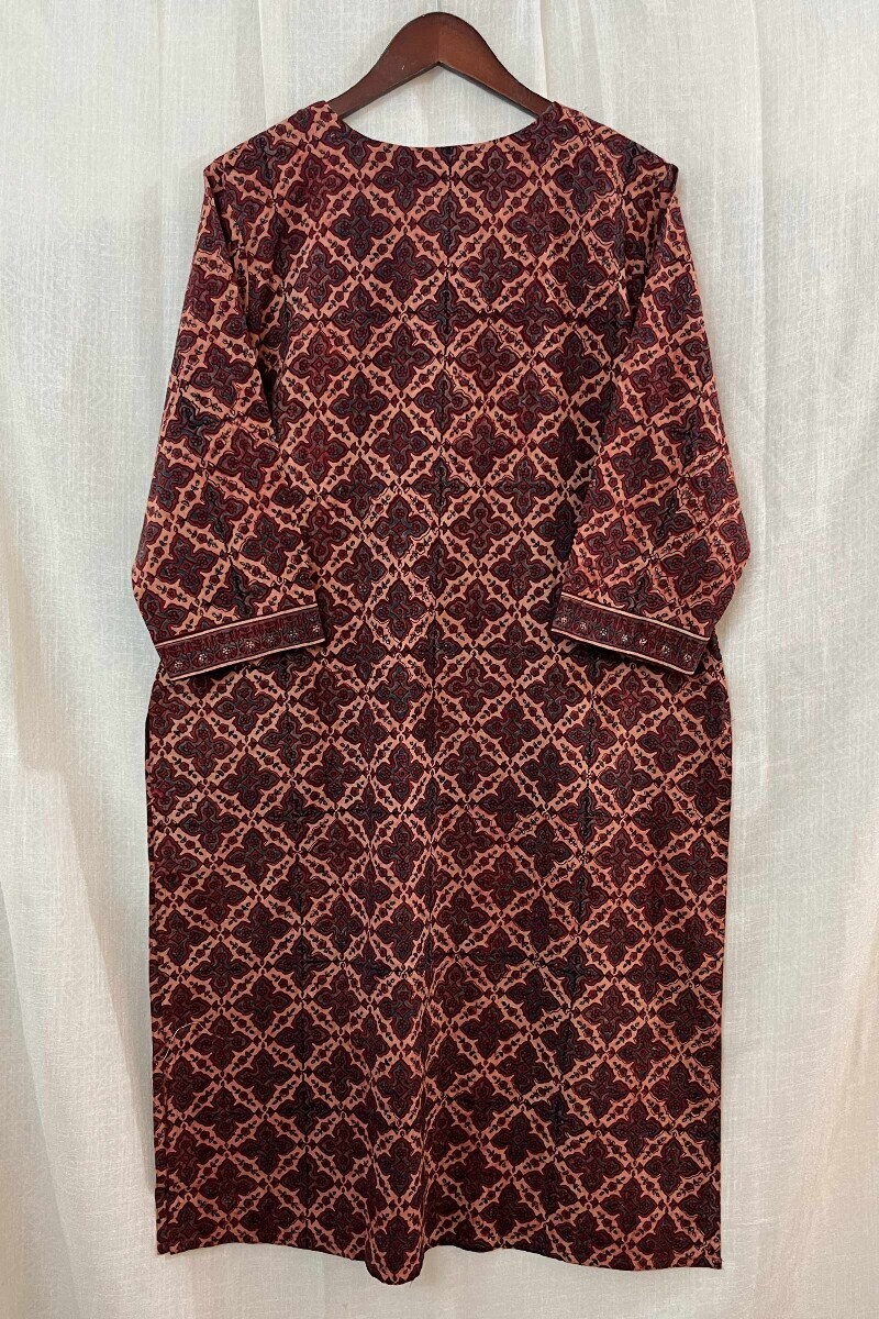 Ajrak Hand Block-Printed Straight Cotton Kurta