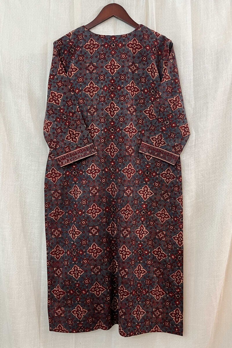 Ajrak Hand Block-Printed Straight Cotton Kurta