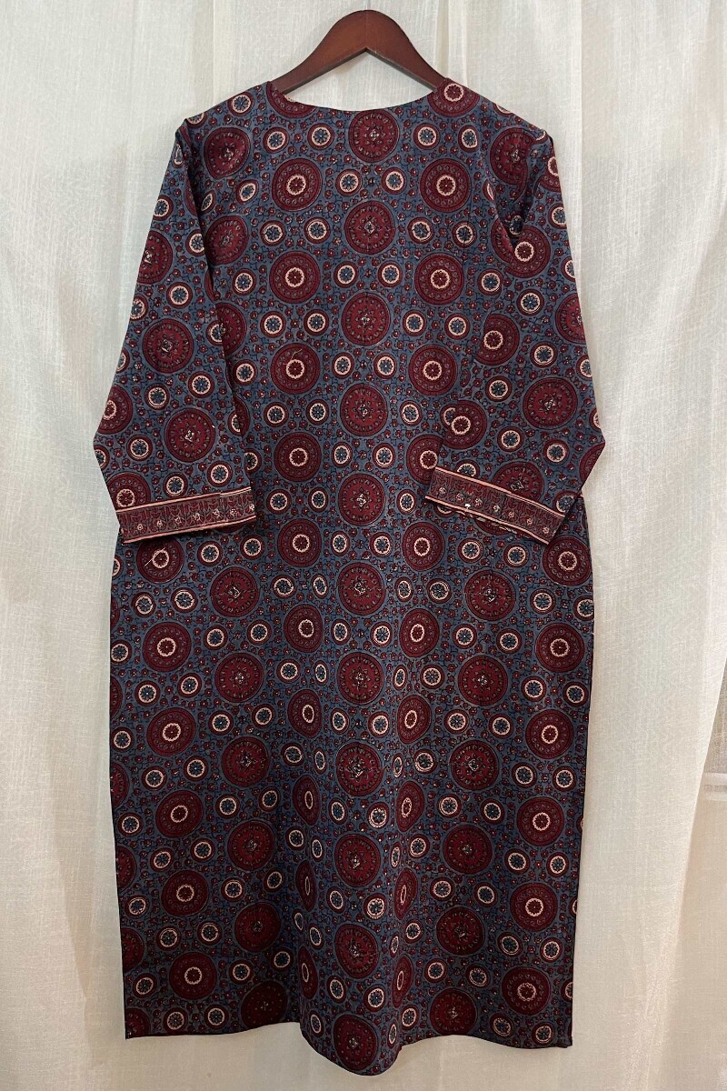 Ajrak Hand Block-Printed Straight Cotton Kurta