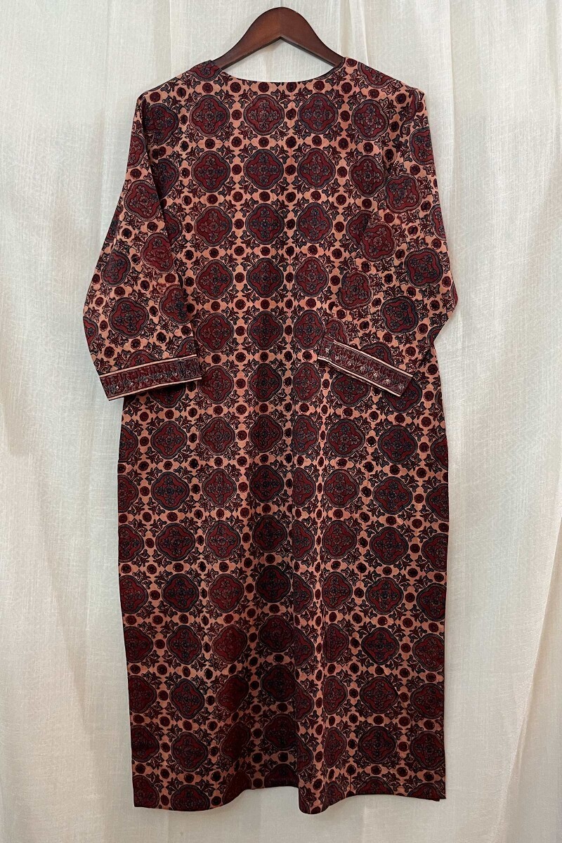 Ajrak Hand Block-Printed Straight Cotton Kurta