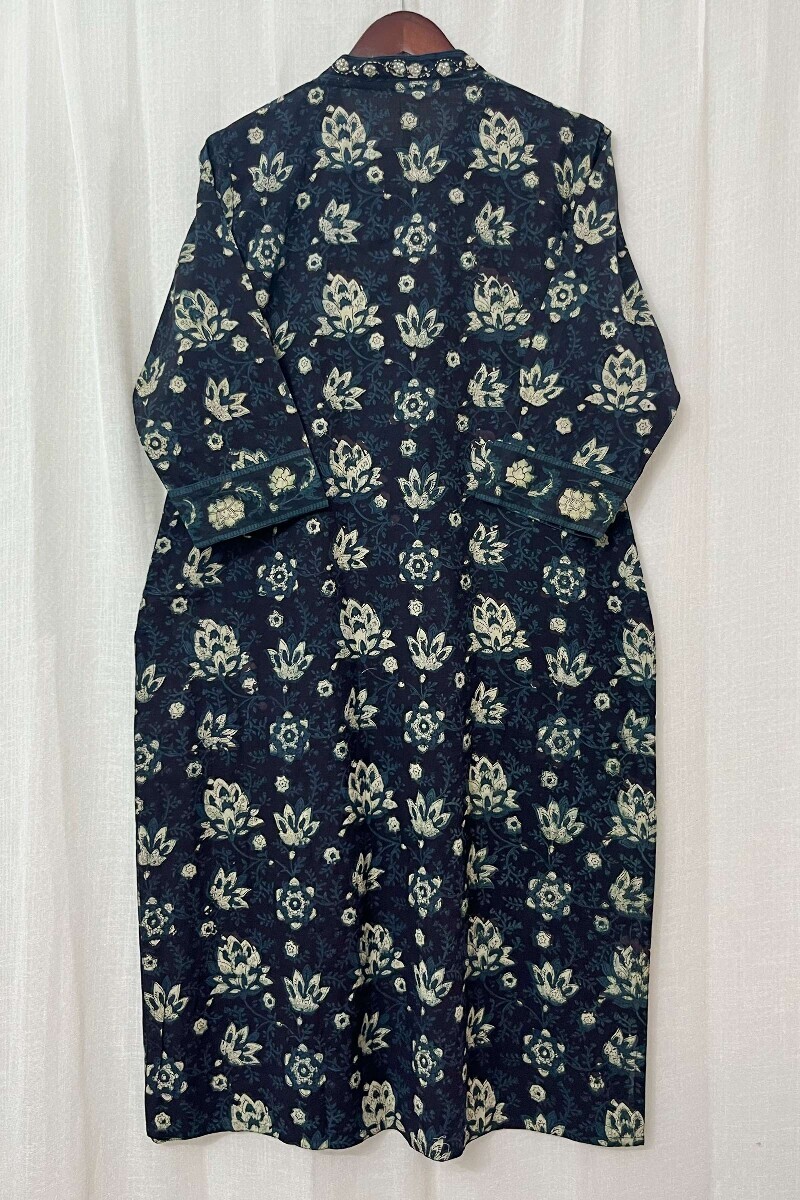 Ajrak Hand Block-Printed Straight Cotton Kurta