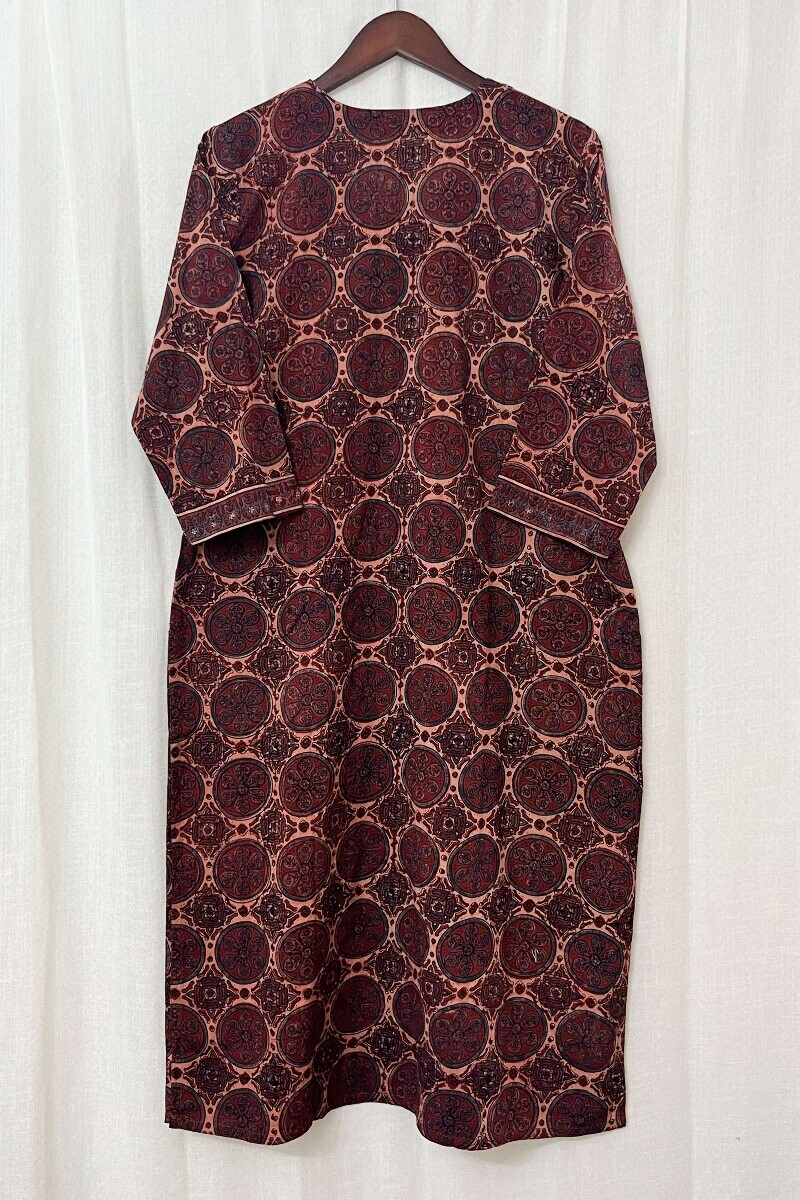 Ajrak Hand Block-Printed Straight Cotton Kurta