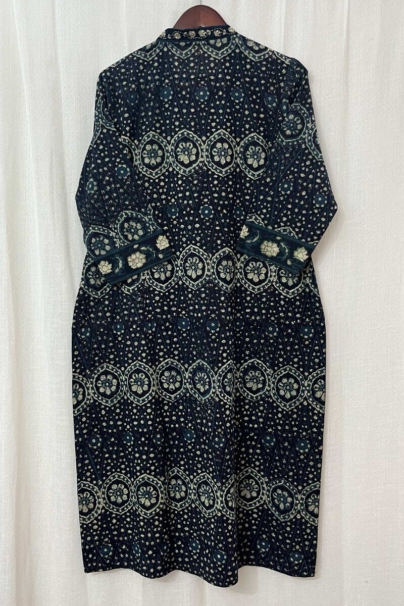 Akola Hand Block-Printed Straight Cotton Kurta