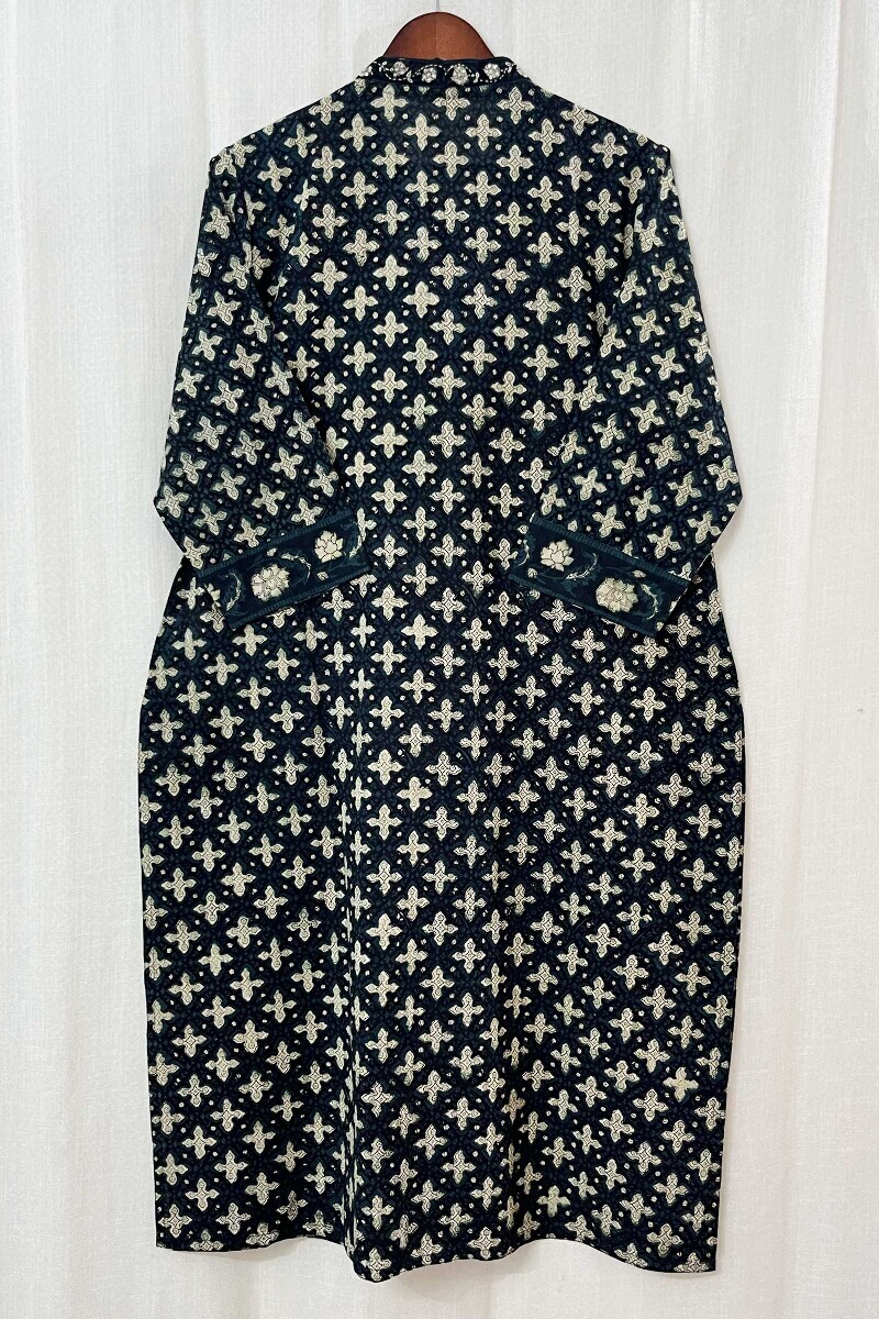 Akola Hand Block-Printed Straight Cotton Kurta