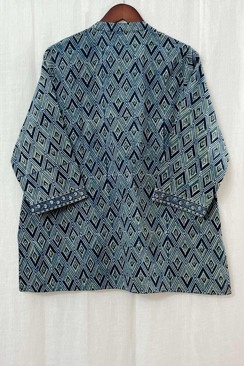 Ajrak Hand Block-Printed Cotton Top
