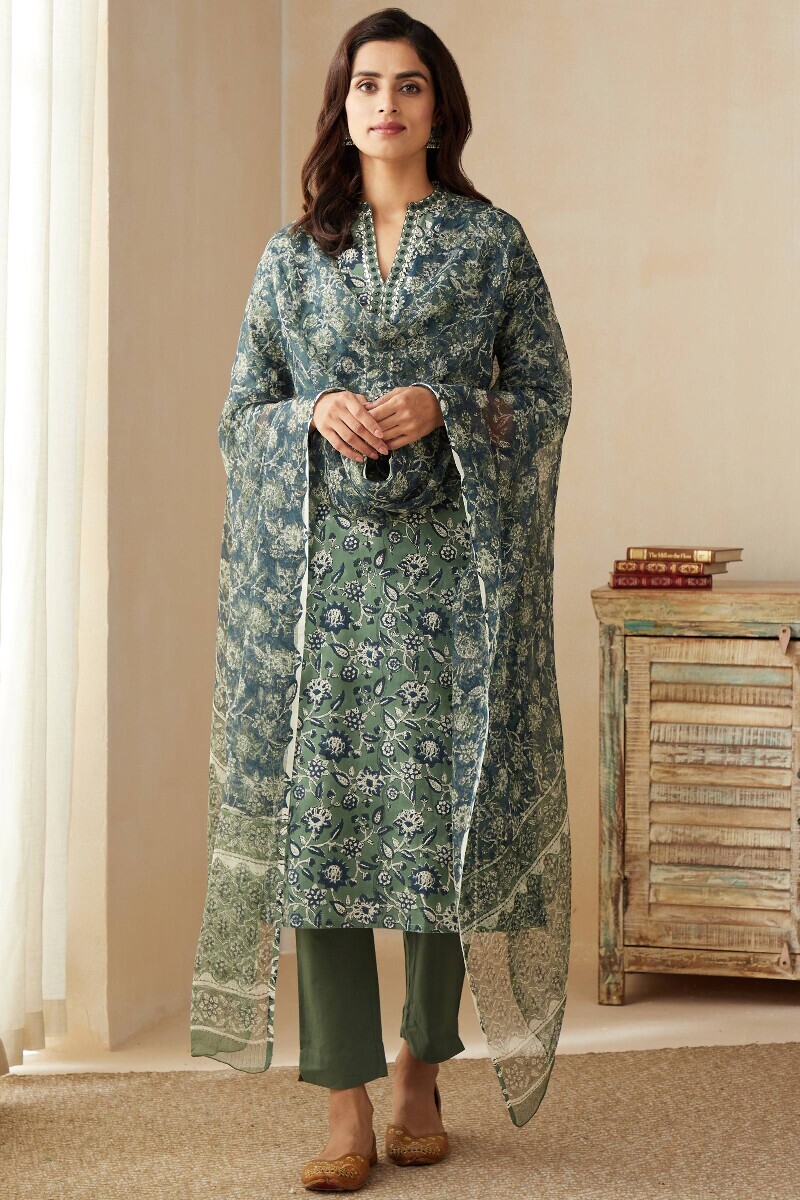 Bagru Hand Block-Printed Straight Cotton Kurta