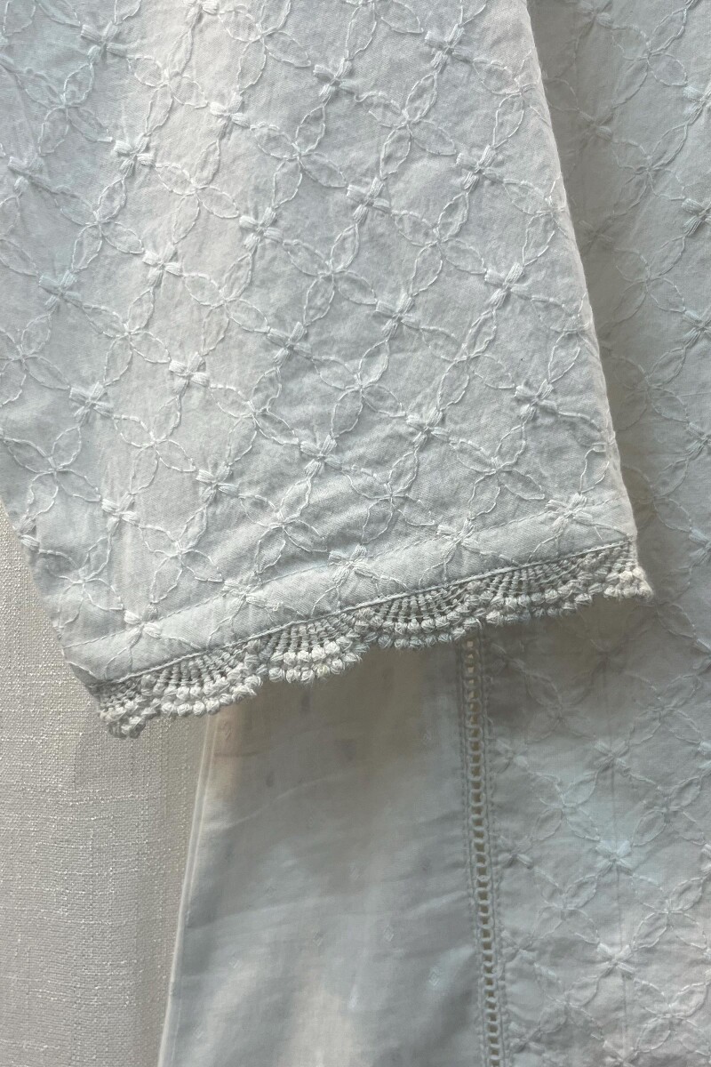 FG Specials: 1 of 1- White Handcrafted Cotton Top