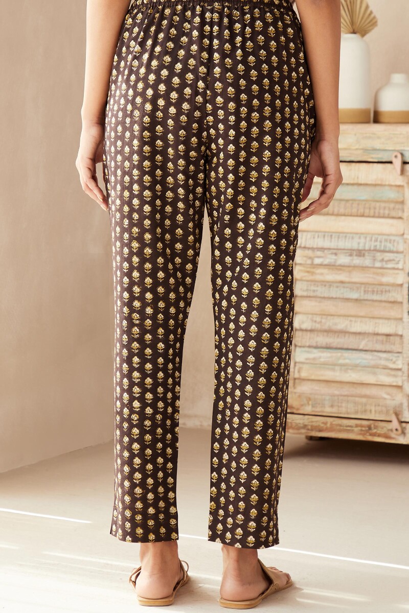 Bagru Hand Block-Printed Cotton Narrow Pants