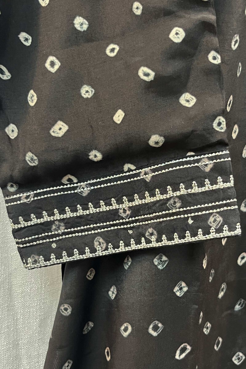 FG Specials: 1 Of 1- Men's Black Hand Block-Printed Modal Kurta