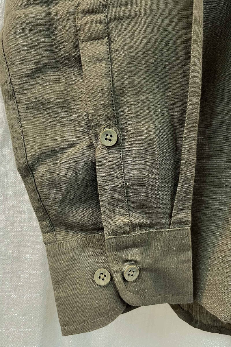 FG Specials: 1 Of 1- Men's Green Handcrafted Cotton Linen Shirt