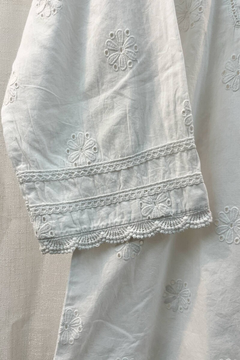 FG Specials: 1 of 1- White Handcrafted Cotton Top