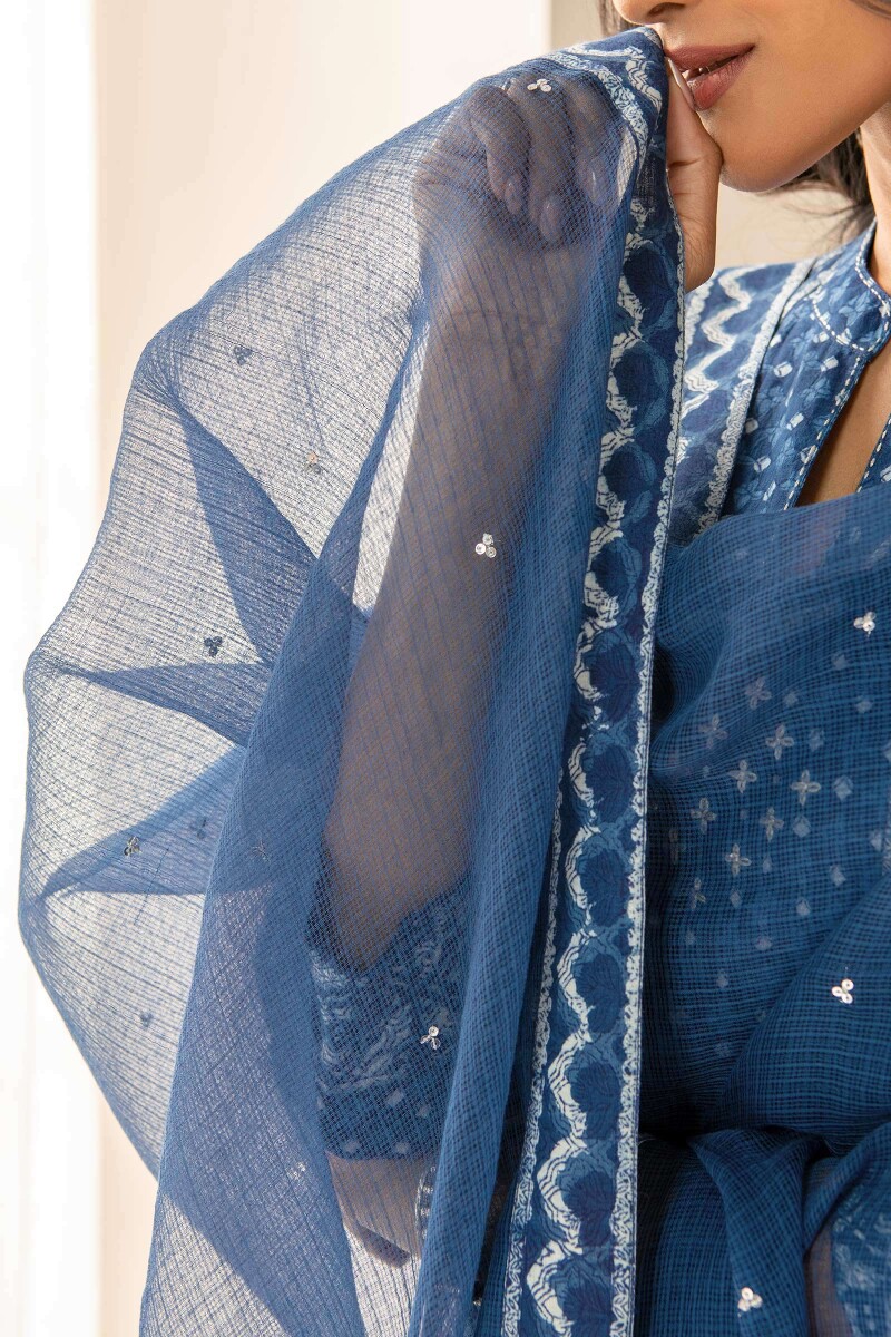 Indigo Handcrafted Kota Dupatta