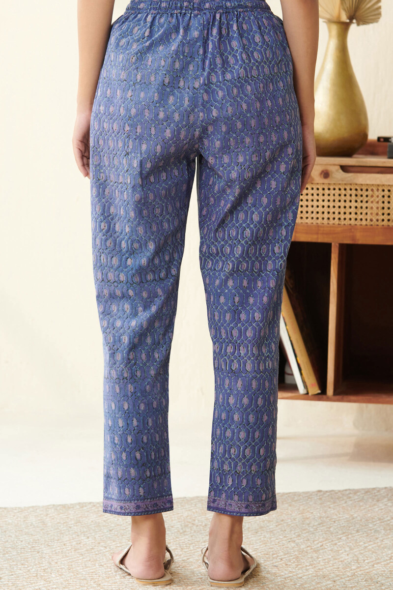 Akola Hand Block-Printed Cotton Narrow Pants