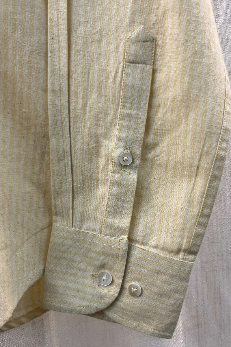 FG Specials: 1 Of 1- Men's Yellow Handcrafted Handloom Shirt