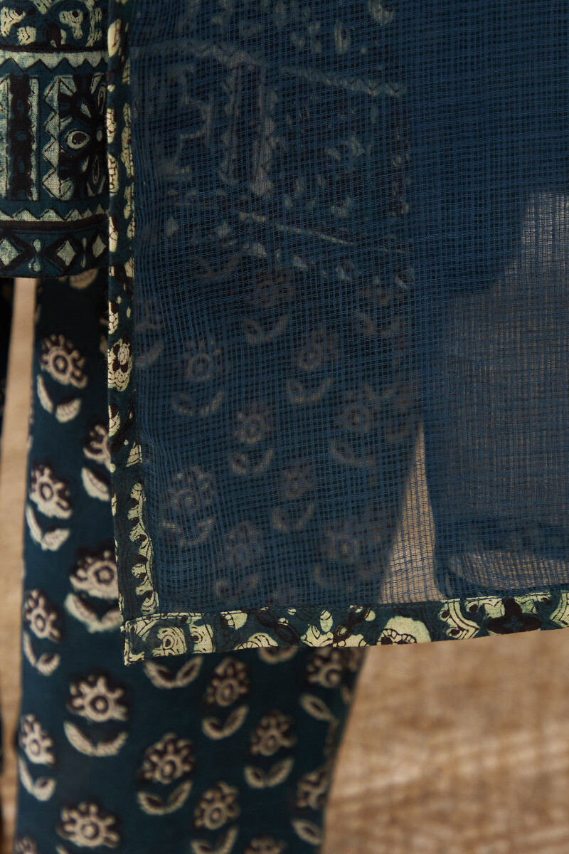 Blue Handcrafted Kota Dupatta