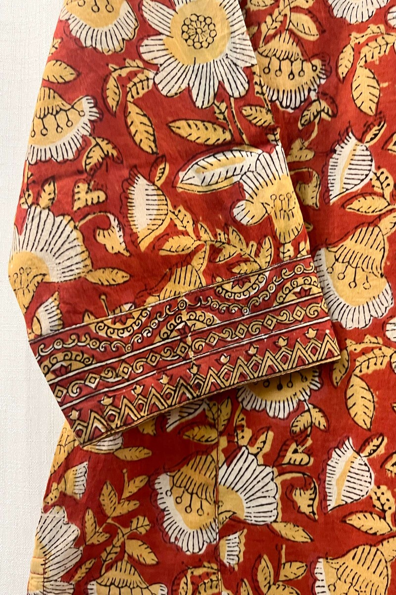 FG Specials: 1 of 1- Red Hand Block-Printed Cotton Kurta