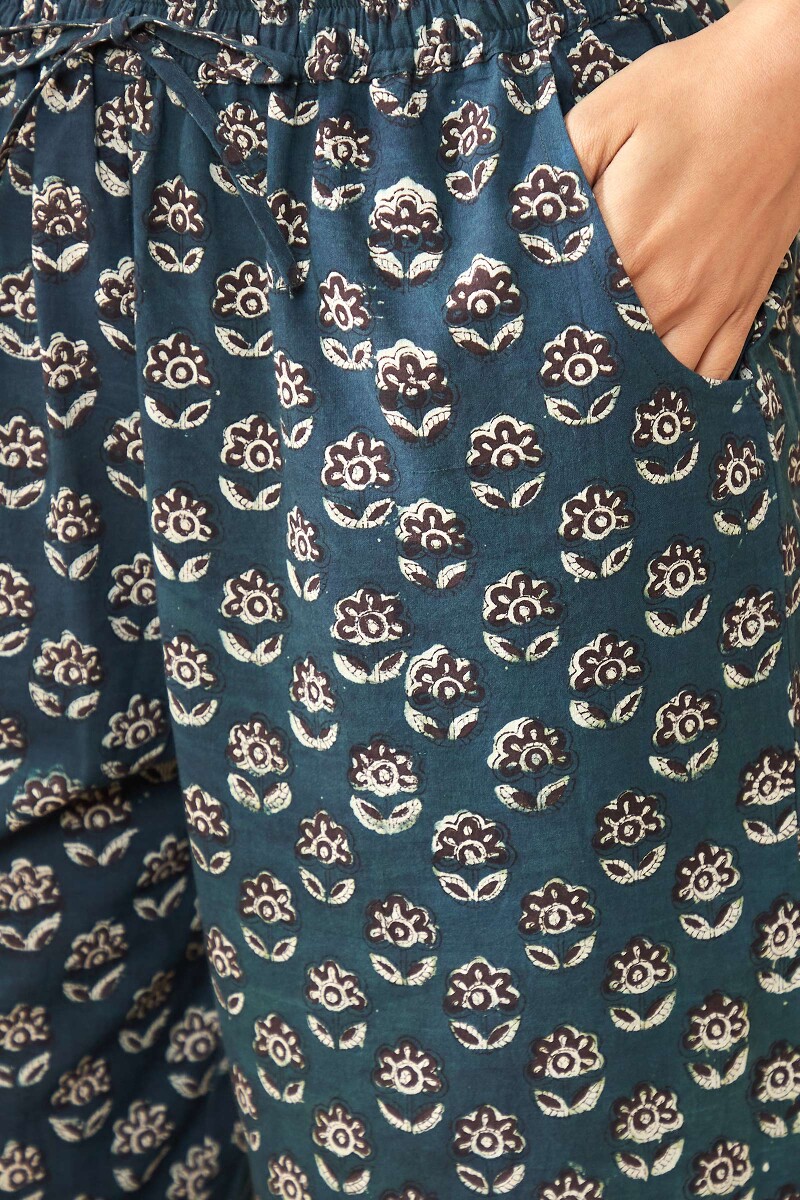 Bagru Hand Block-Printed Cotton Narrow Pants