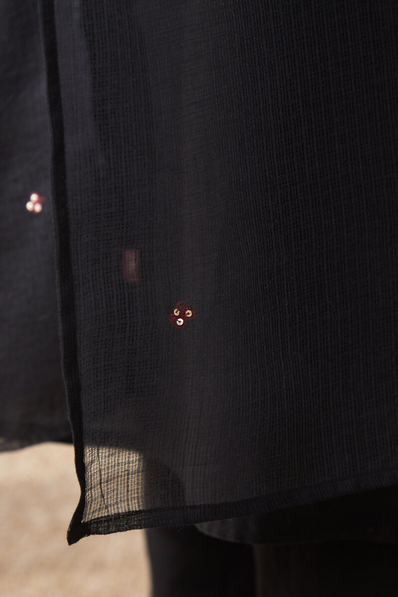Black Handcrafted Kota Dupatta