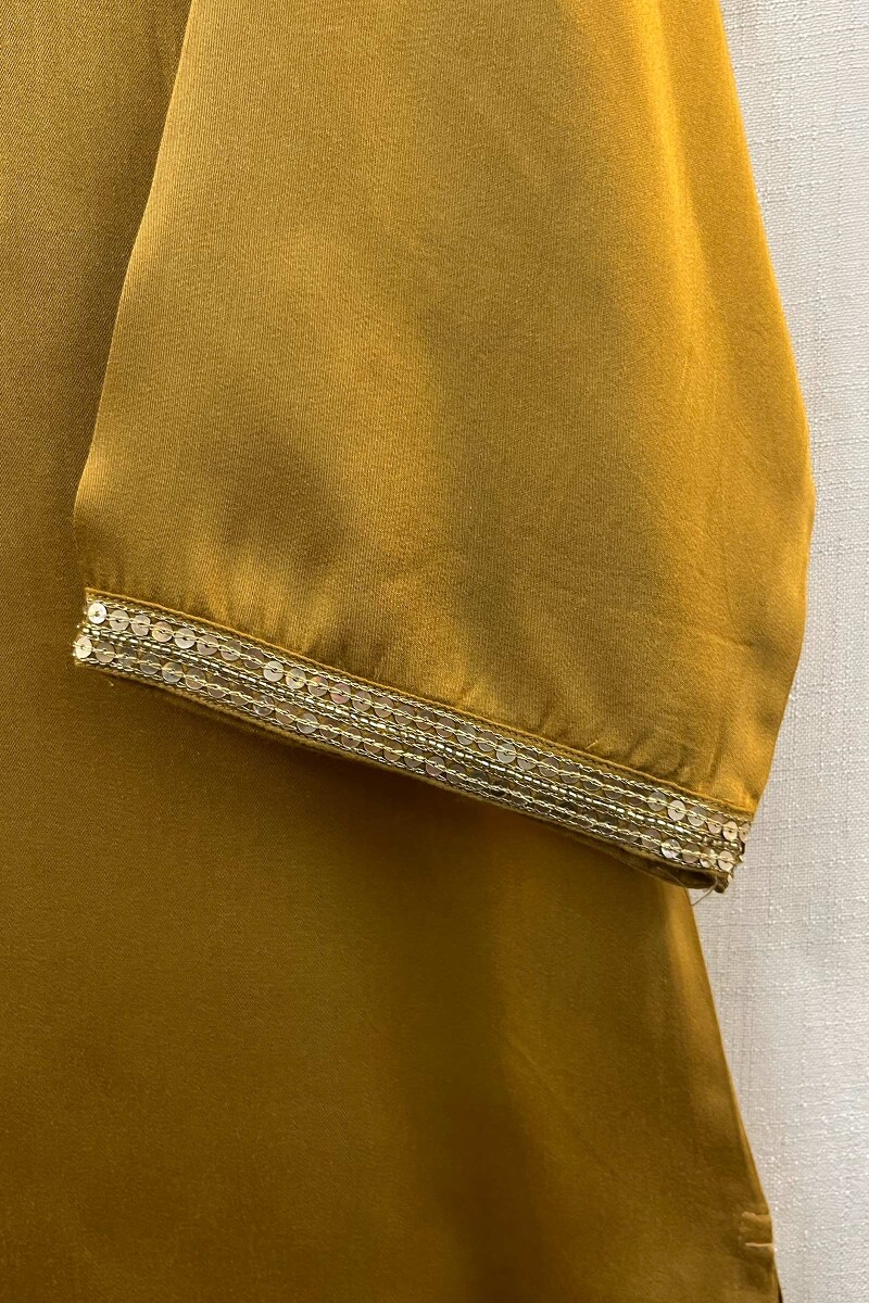Mustard Handcrafted Viscose Kurta