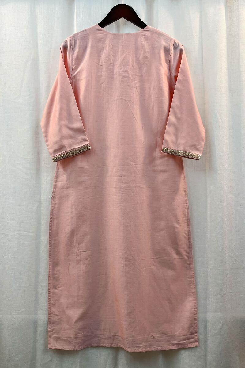 Pink Handcrafted Chanderi Kurta