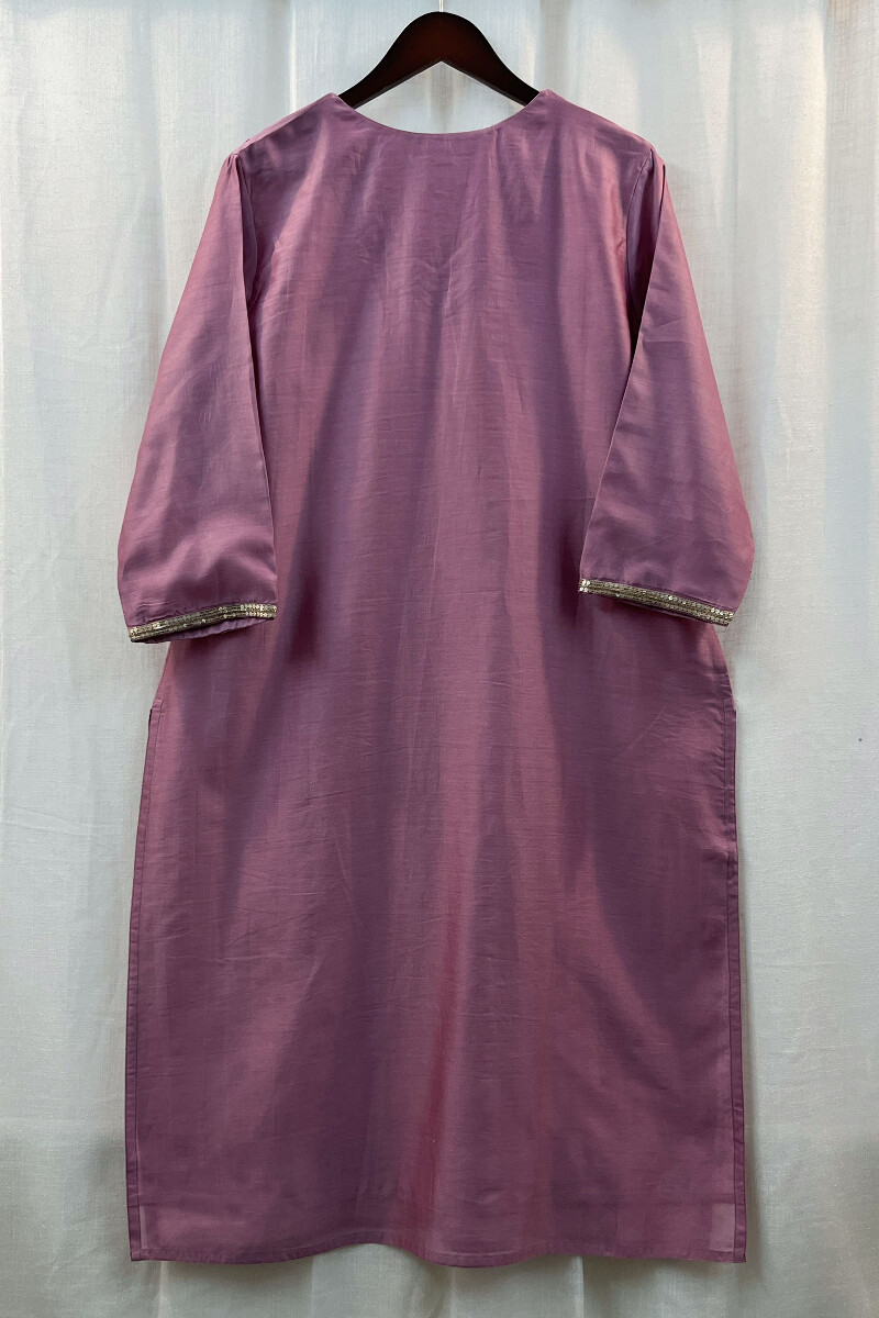 Purple Handcrafted Chanderi Kurta