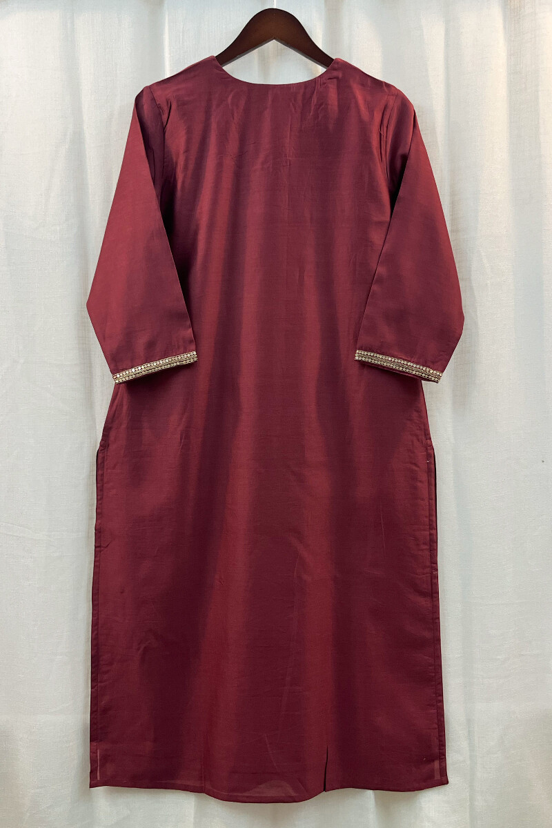 Maroon Handcrafted Chanderi Kurta