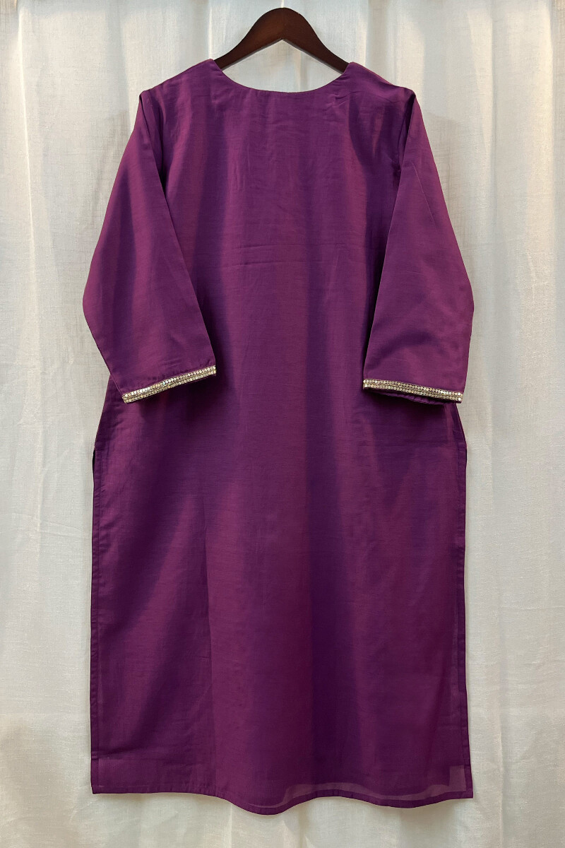Purple Handcrafted Chanderi Kurta