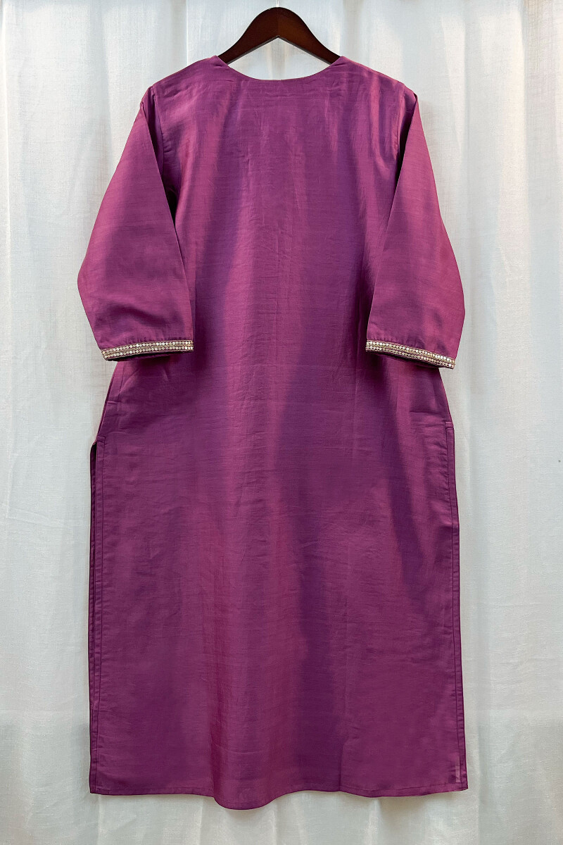 Purple Chanderi Kurta