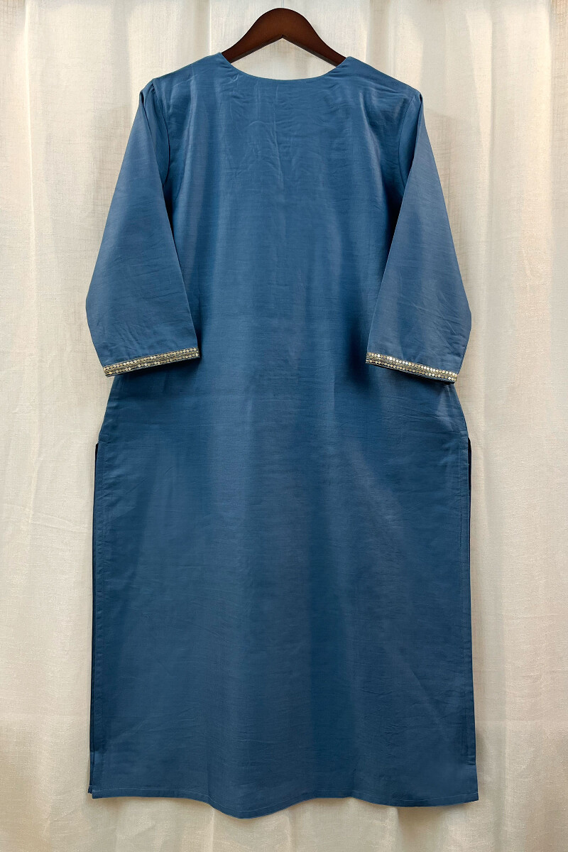 Blue Chanderi Kurta