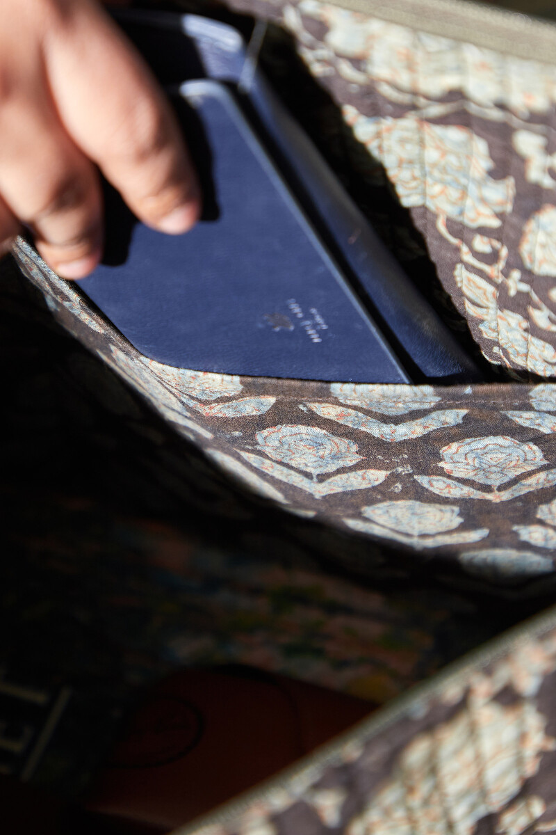 Akola Hand Block-Printed Cotton Duffel Bag