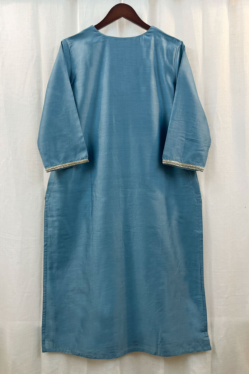 Blue Handcrafted Chanderi Kurta