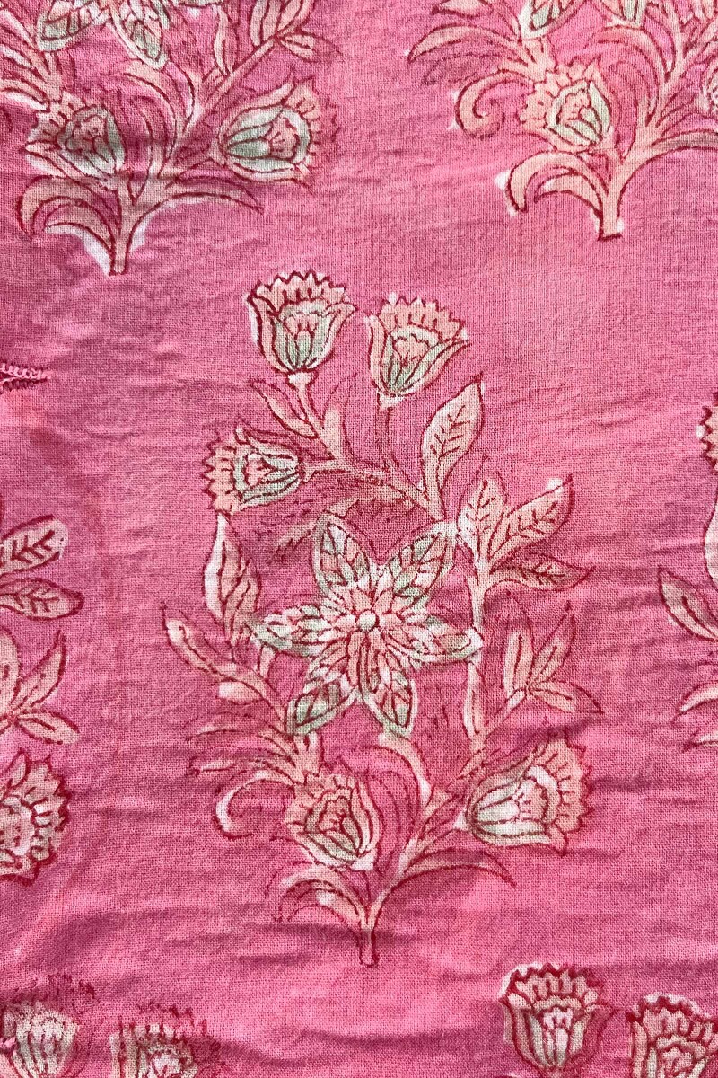 FG Specials: 1 of 1-Pink Block Printed Nehru Jacket- Size M
