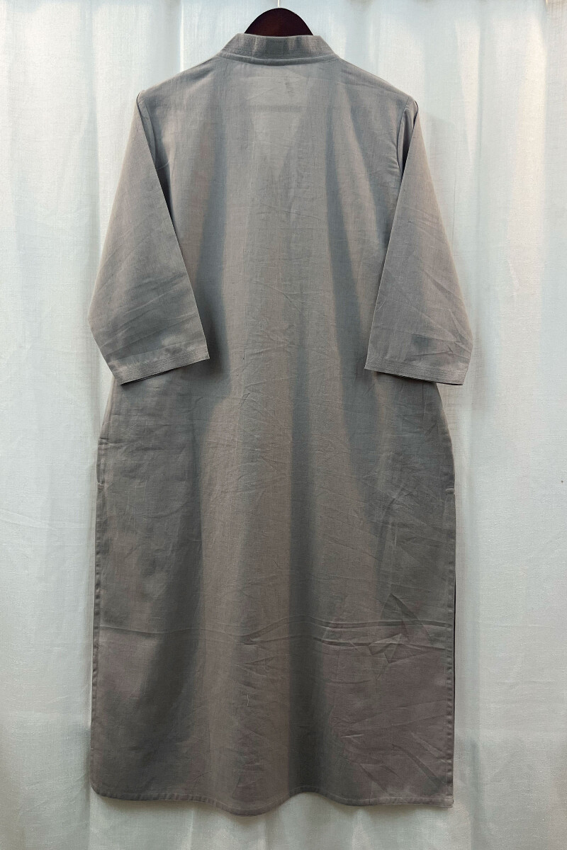 Light Brown Handcrafted Straight Handloom Cotton Kurta