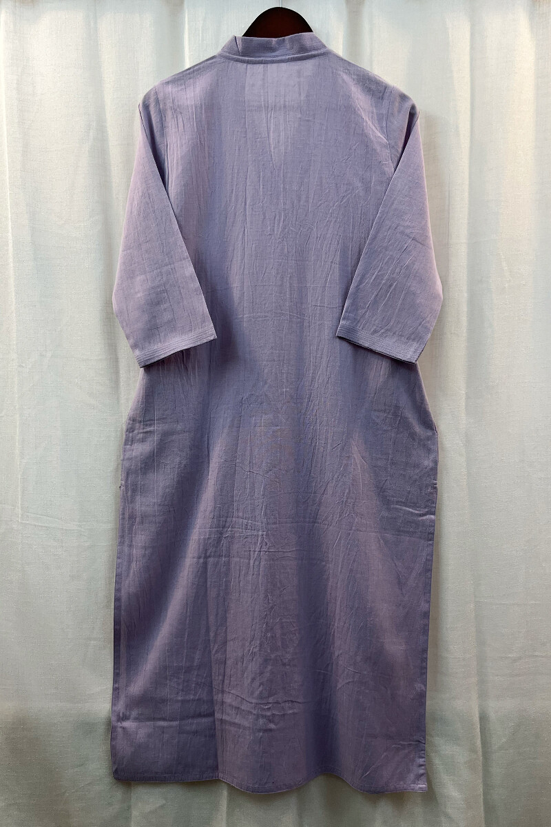 Light Purple Handcrafted Straight Handloom Cotton Kurta