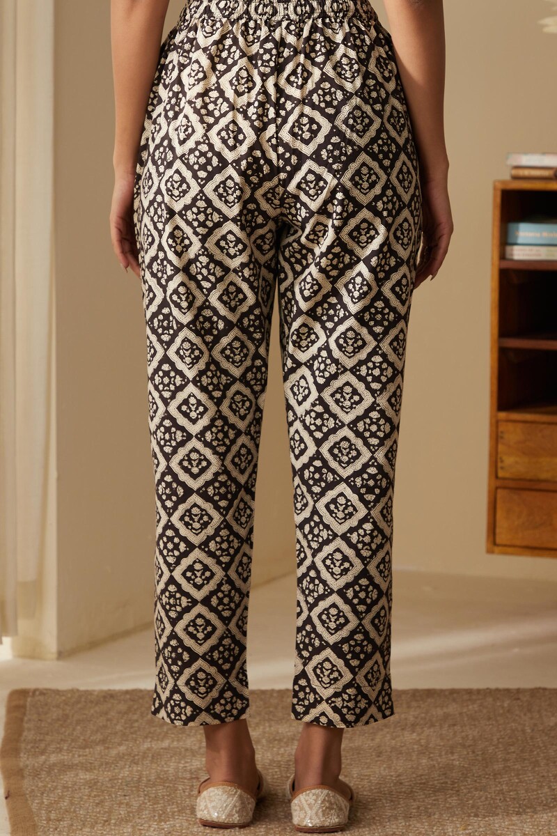Bagru Hand Block-Printed Cotton Narrow Pants