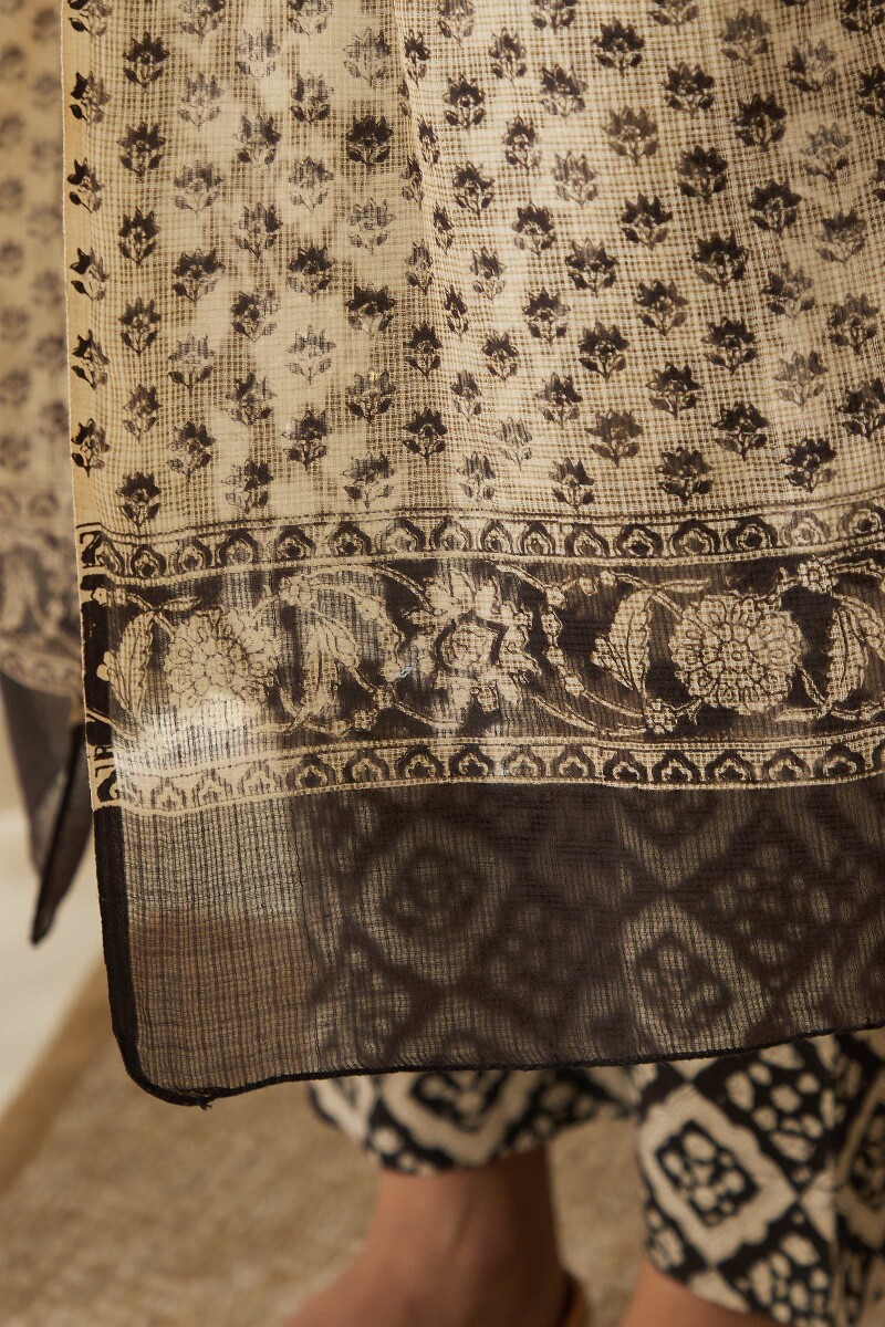 Bagru Hand Block-Printed Kota Dupatta