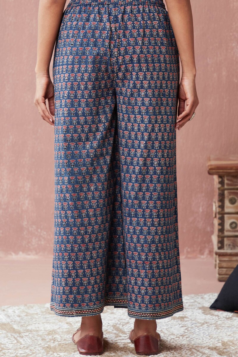 Ajrak Hand Block-Printed Cotton Palazzo