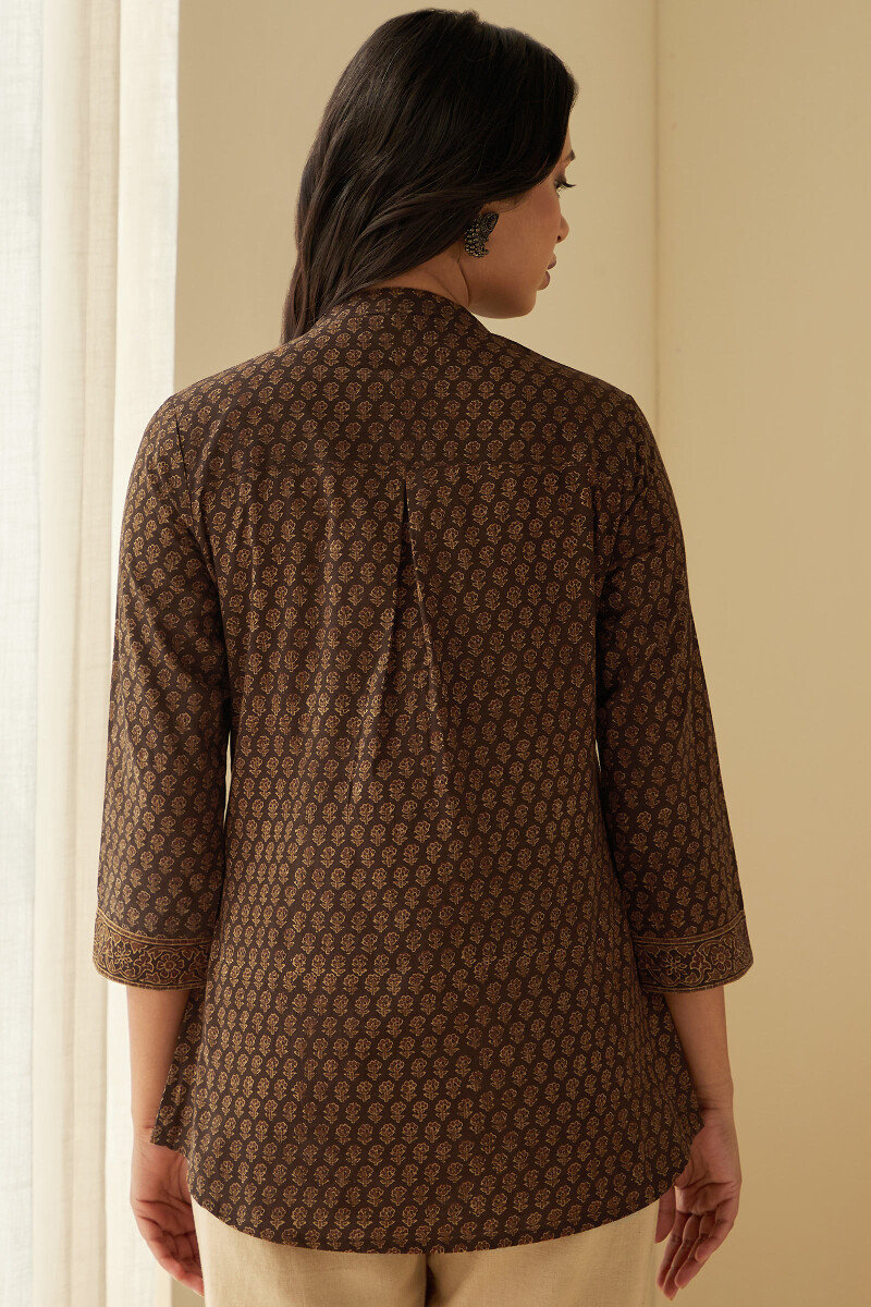 Ajrak Hand Block-Printed Cotton Top