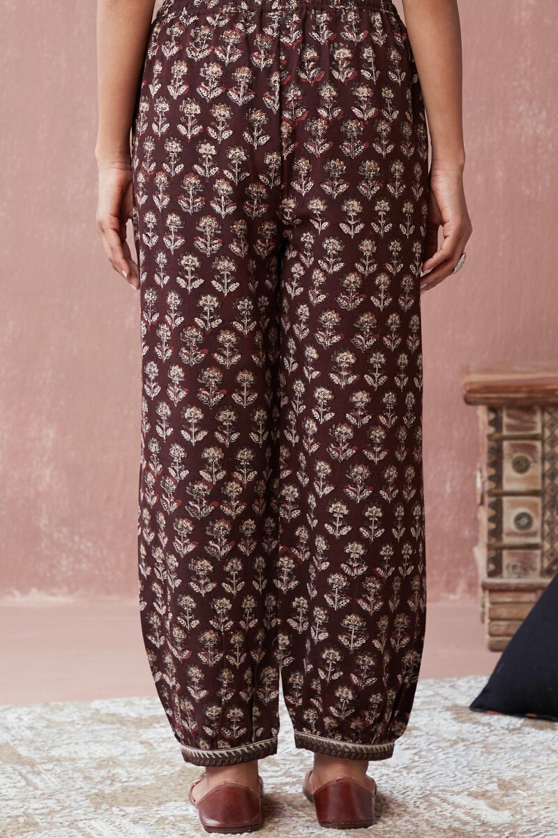 Bagru Hand Block-Printed Cotton Flax Izhaar Pants