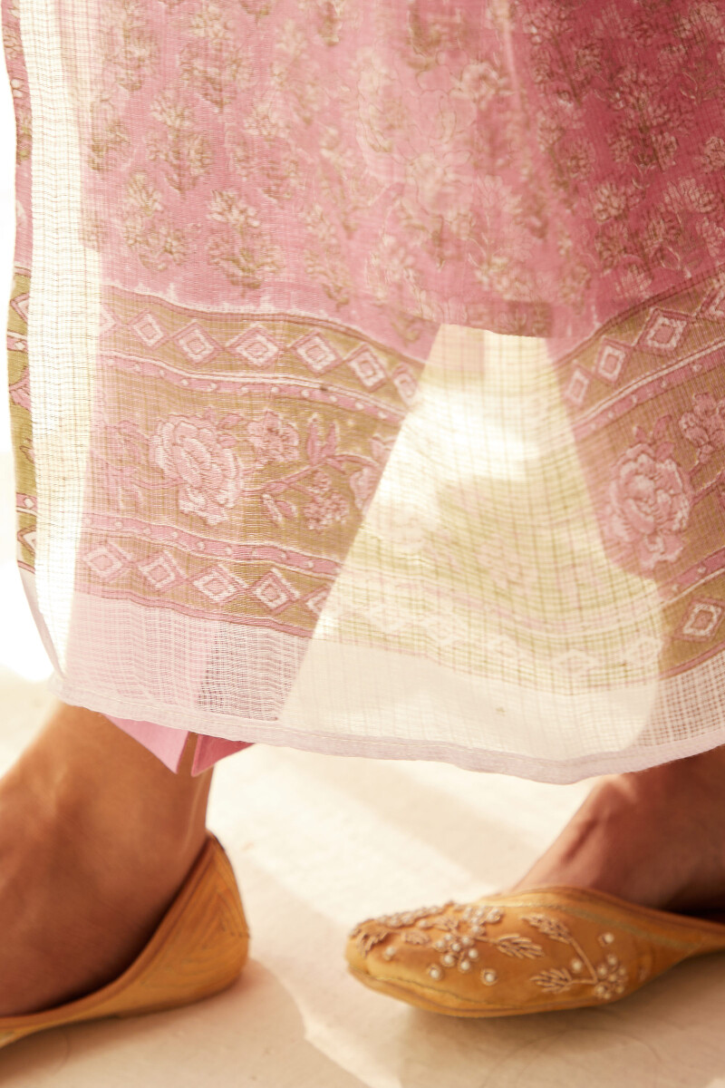 Green Hand Block-Printed Kota Dupatta