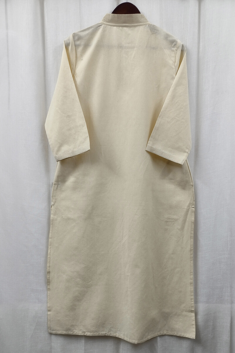 Light Yellow Handcrafted Straight Handloom Cotton Kurta