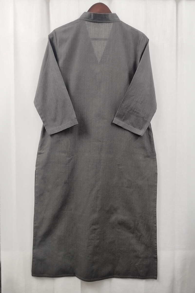 Light Black Handcrafted Straight Handloom Cotton Kurta