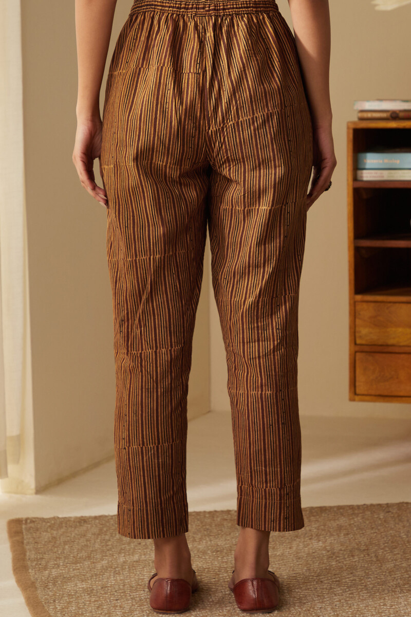 Ajrak Hand Block-Printed Cotton Narrow Pants