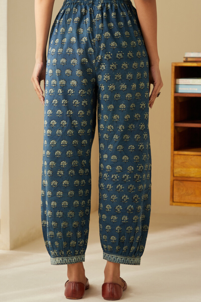 Akola Hand Block-Printed Cotton Izhaar Pants