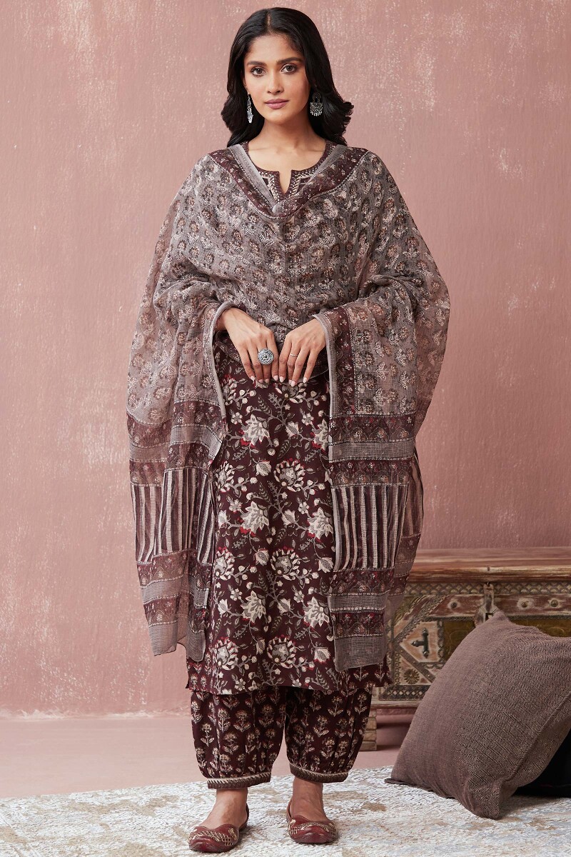 Bagru Hand Block-Printed Cotton Flax Izhaar Pants