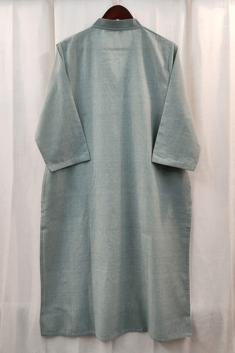 Light Green Handcrafted Straight Handloom Cotton Kurta