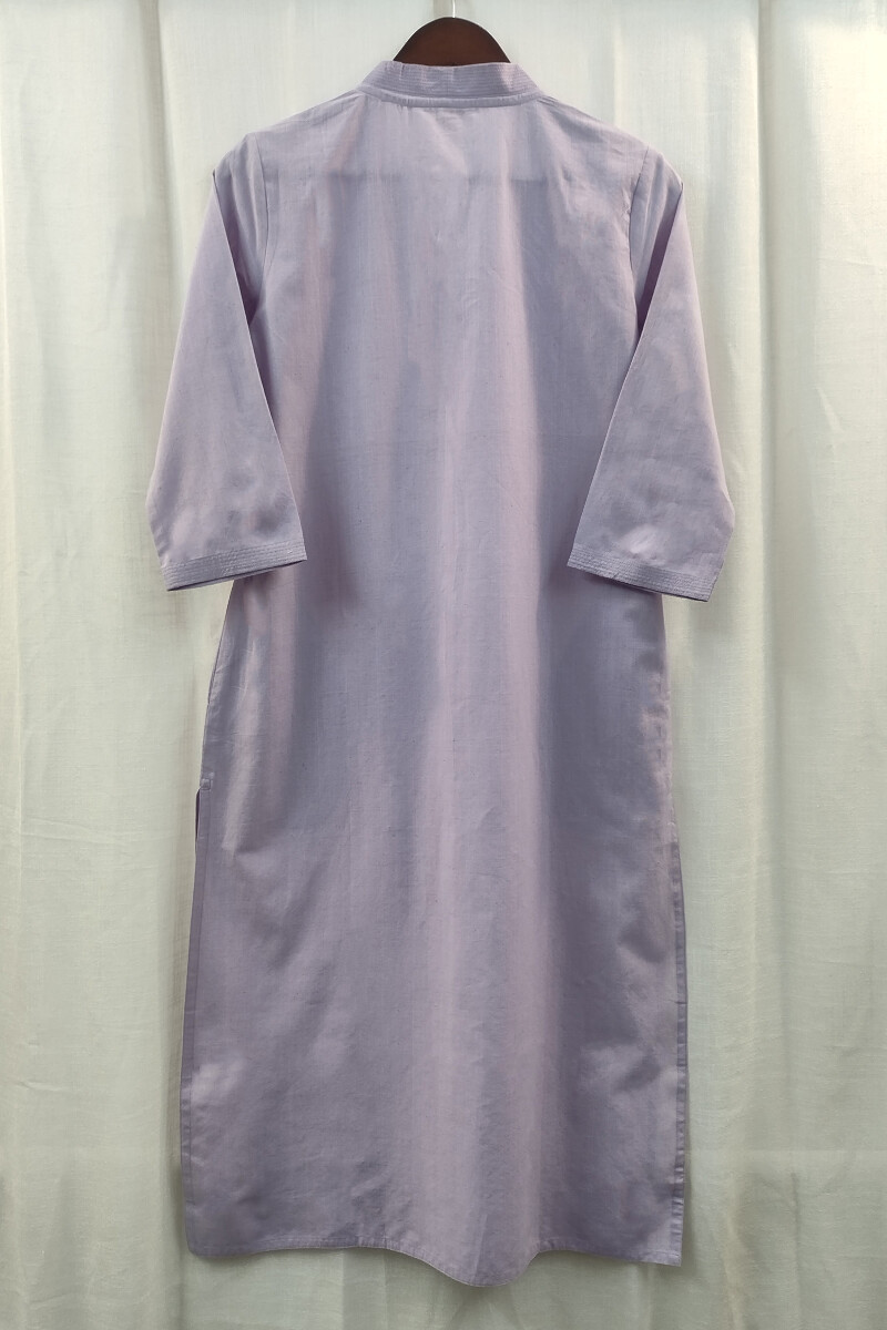 Light Purple Handcrafted Straight Handloom Cotton Kurta