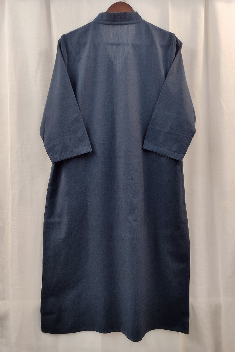Navy Blue Handcrafted Straight Handloom Cotton Kurta