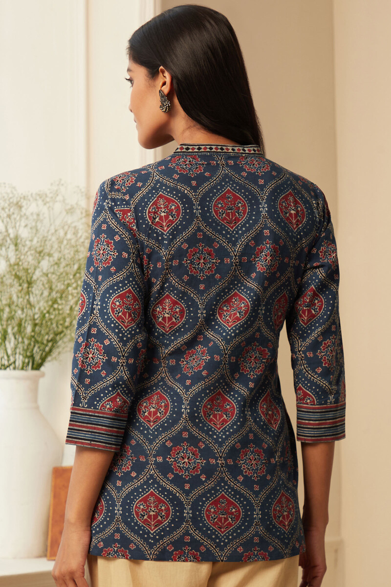 Ajrak Hand Block-Printed Cotton Top