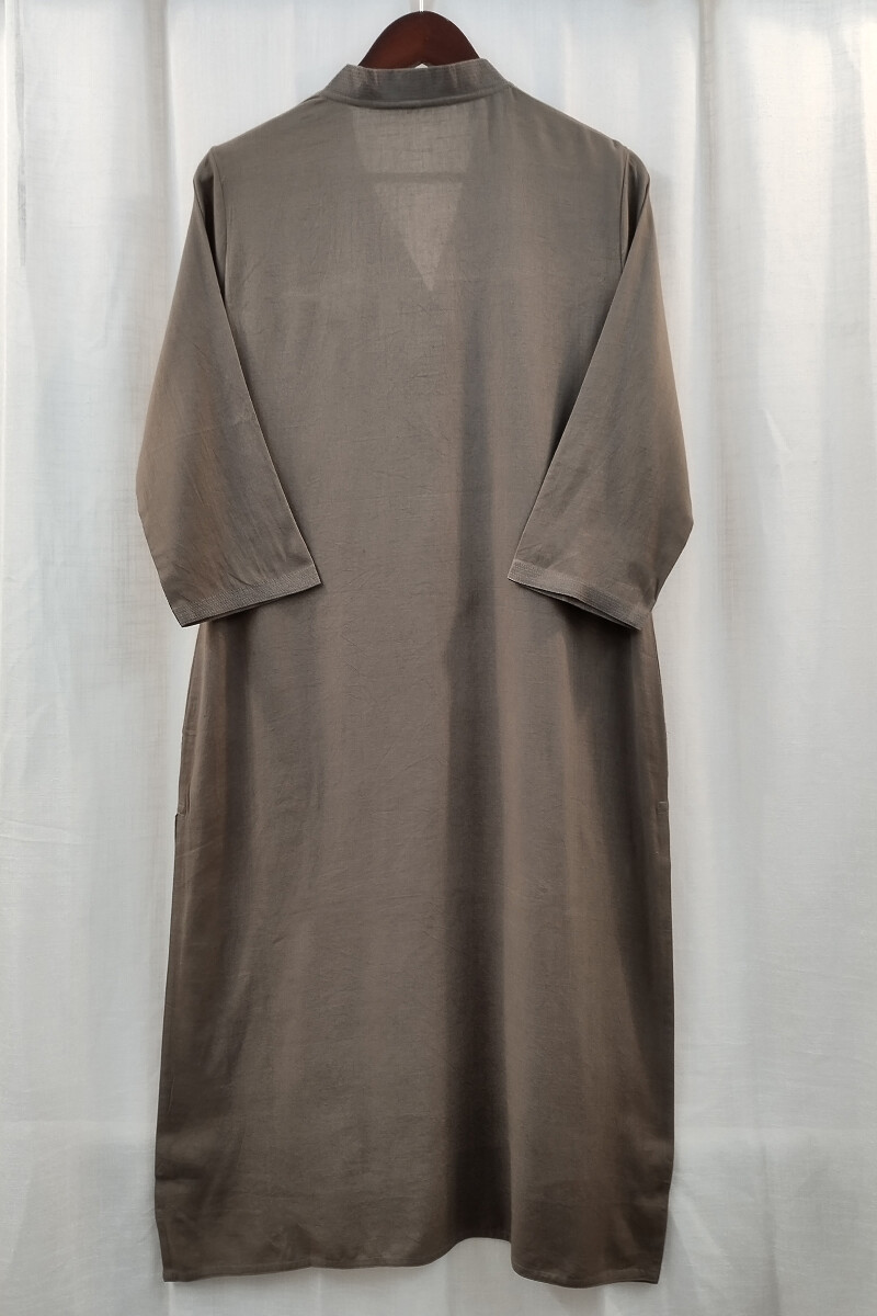 Dark Khaki Handcrafted Straight Handloom Cotton Kurta